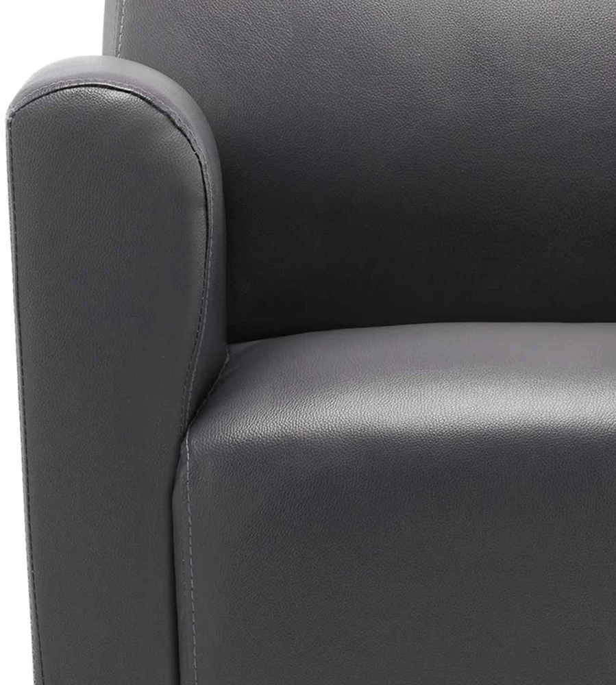 Fotelis Sofa kėdė, pilkos spalvos, dirbtinė oda
