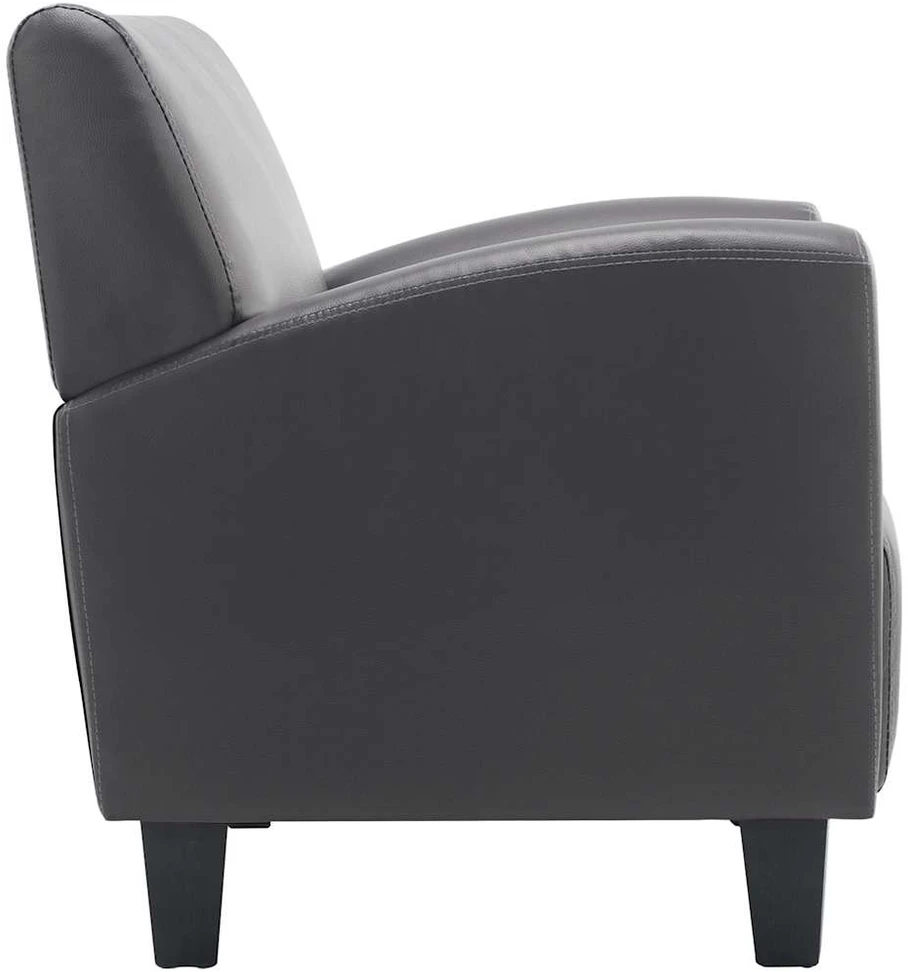 Fotelis Sofa kėdė, pilkos spalvos, dirbtinė oda