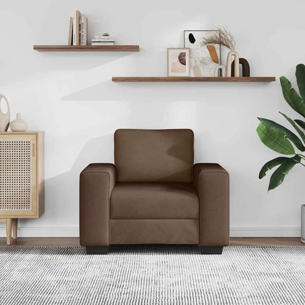 Sofa-kėdė, ruda, 100x77x82 cm, audinys