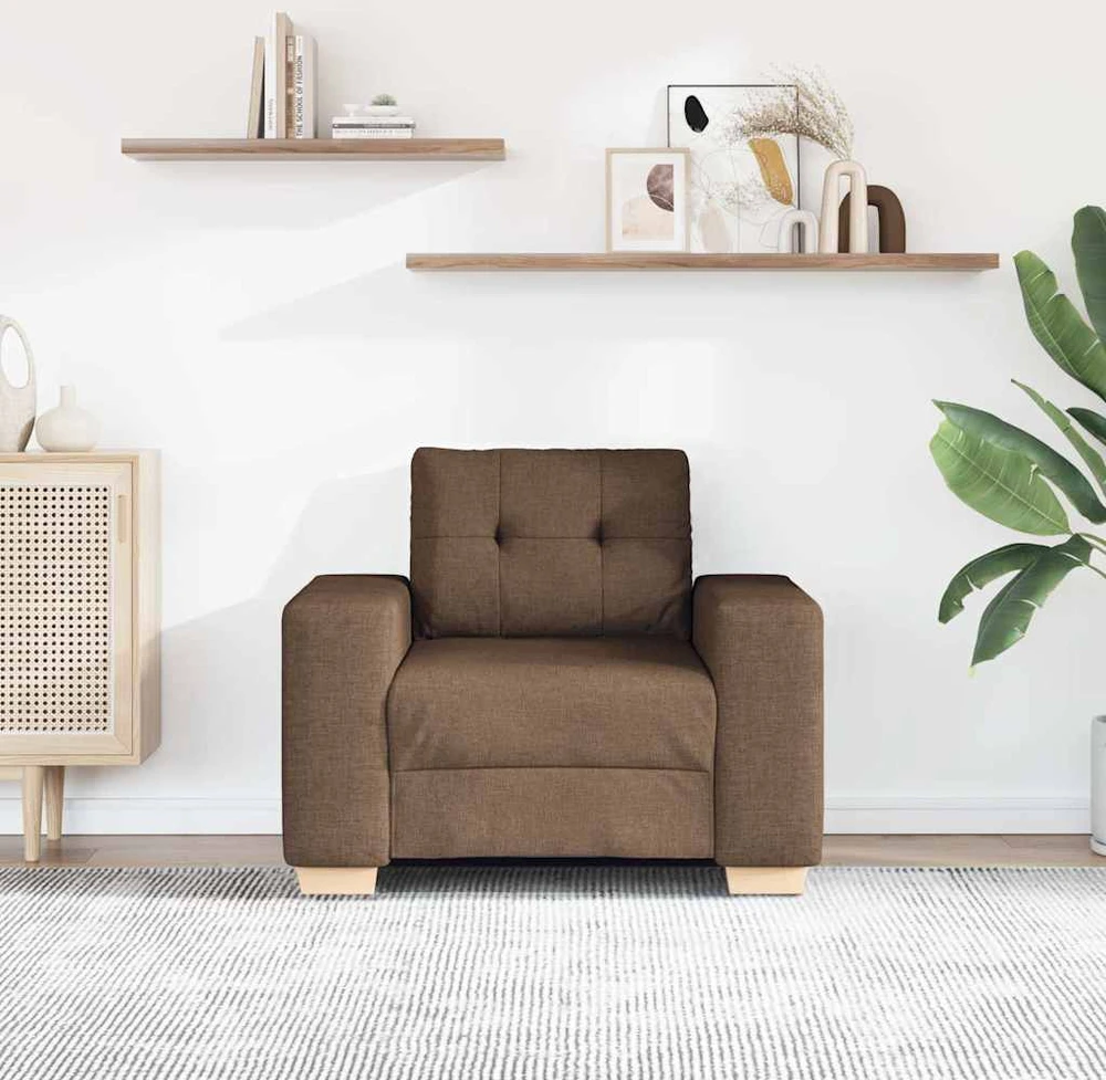 Sofa-kėdė, ruda, 100x78x80 cm, audinys