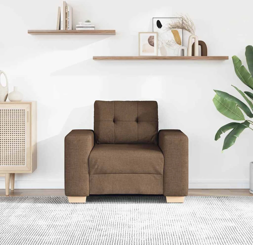 Sofa-kėdė, ruda, 100x78x80 cm, audinys