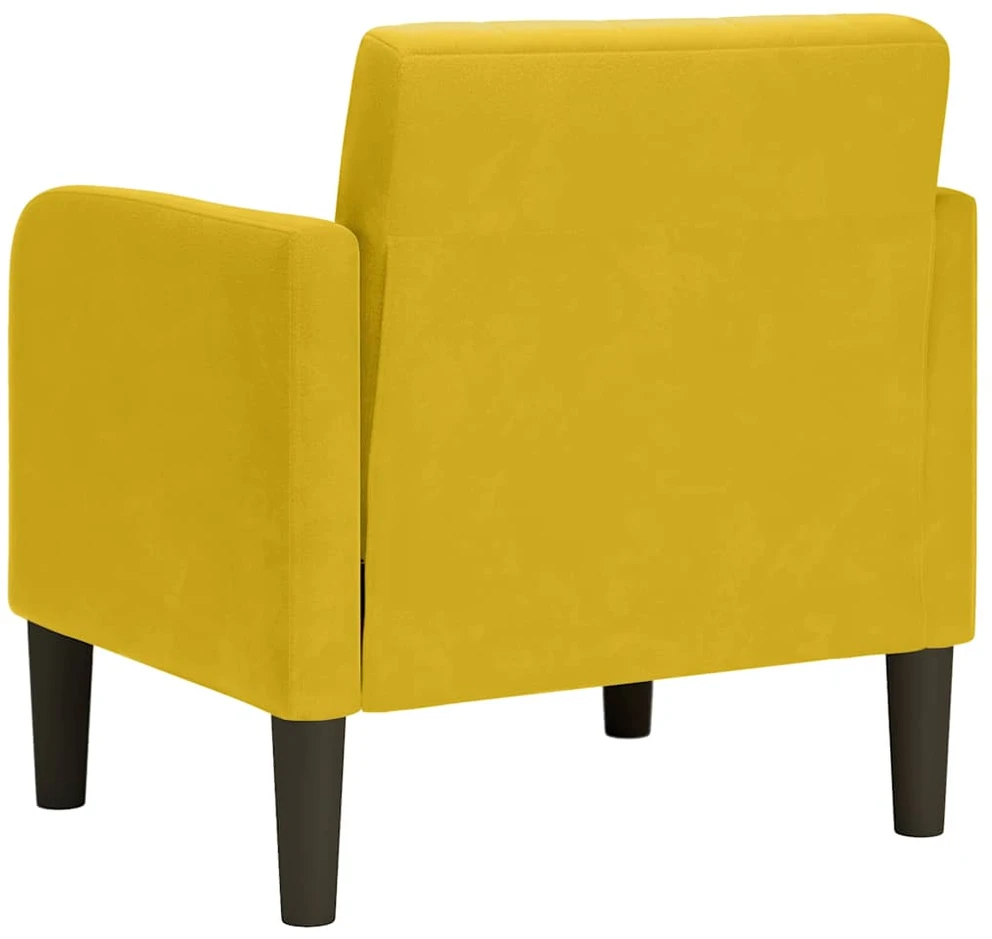 Fotelis Sofa-kėdė su porankiais, geltona, 54 cm, aksomas