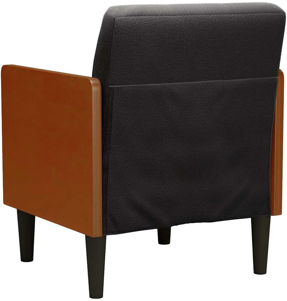 Fotelis Sofa-kėdė su porankiais, juoda, 55 cm, aksominė