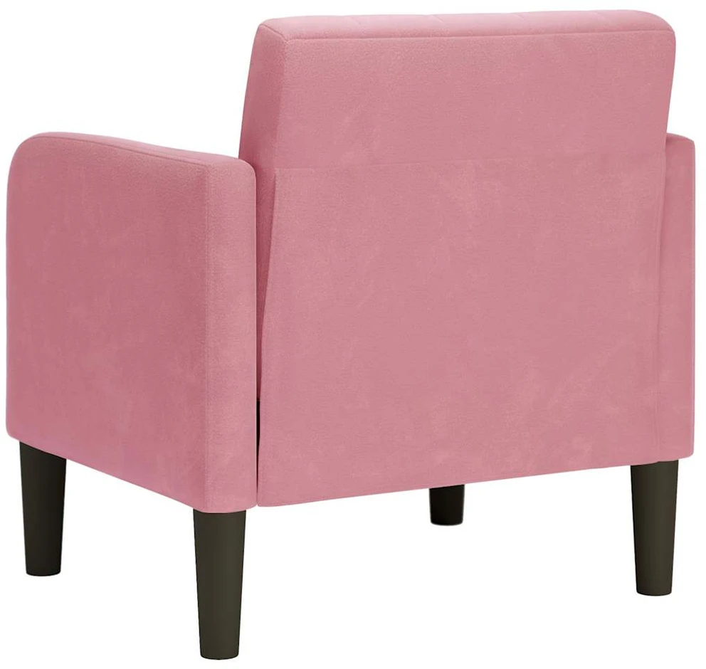 Fotelis Sofa-kėdė su porankiais, rožinė, 54 cm, aksomas