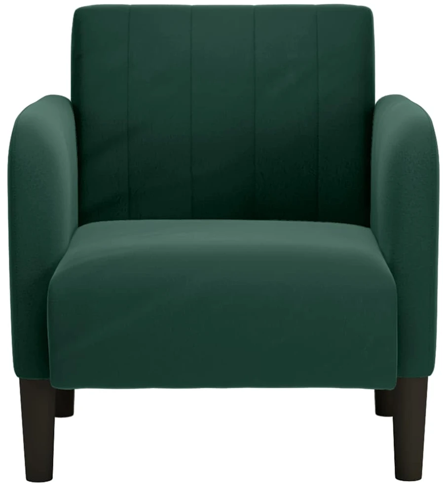 Fotelis Sofa-kėdė su porankiais, tamsiai žalia, 54 cm, aksomas