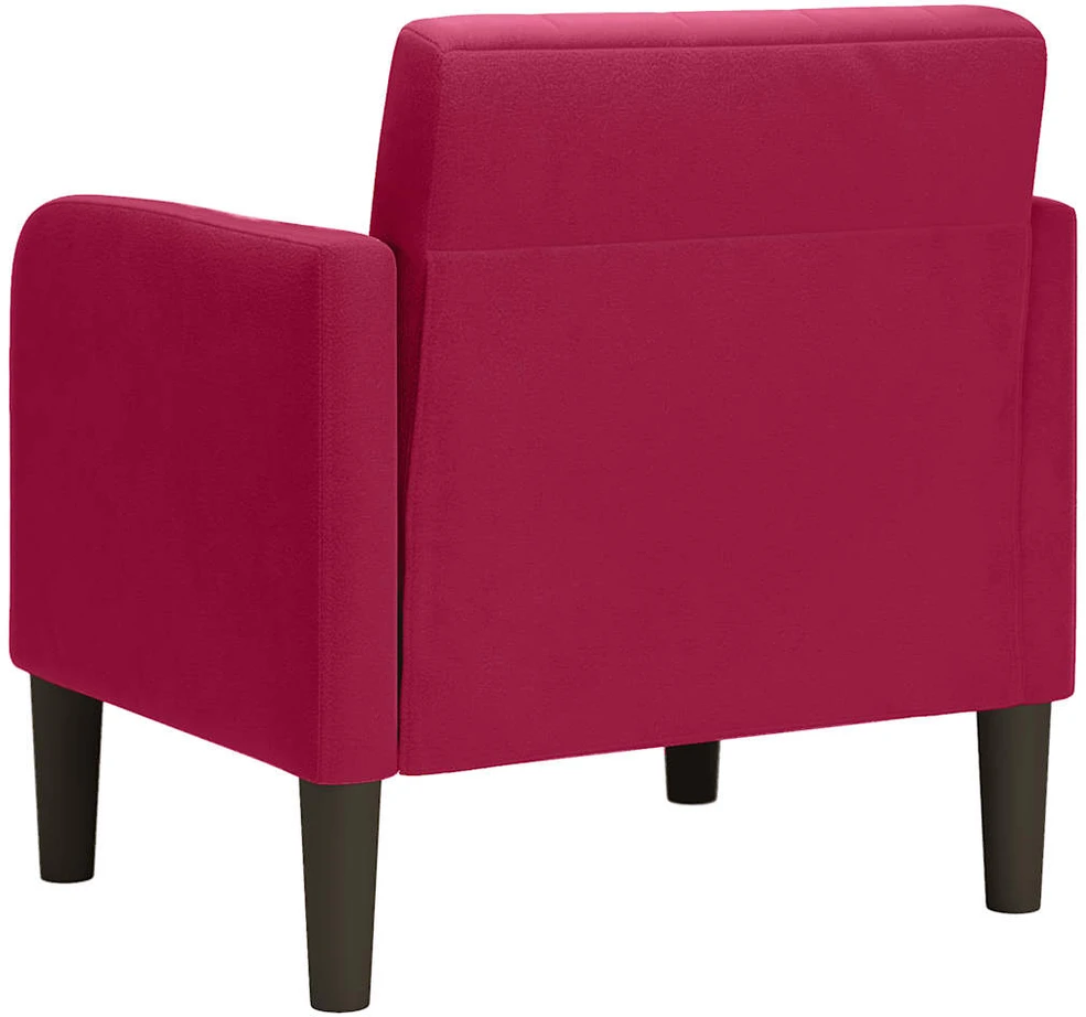 Fotelis Sofa-kėdė su porankiais, vyno raudonumo, 54 cm, aksominė