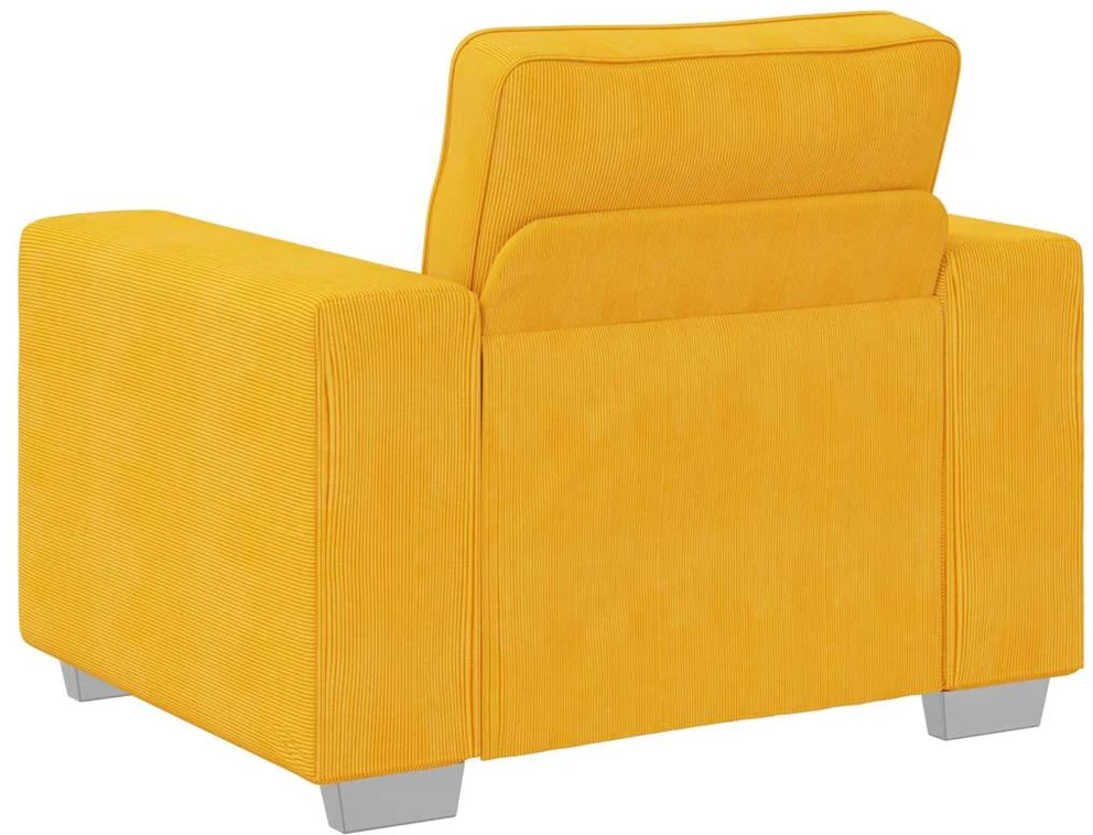 Sofa-kėdė, šviesiai geltona, 100x77x82 cm, velvetas, audinys