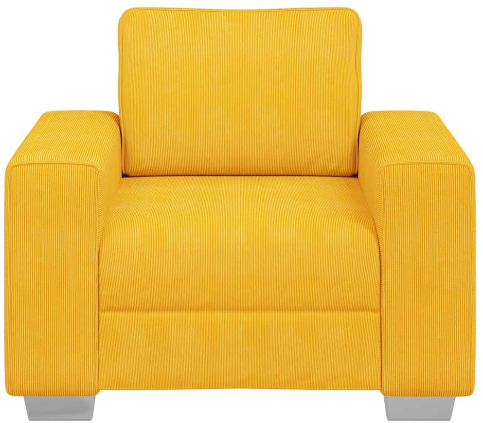 Sofa-kėdė, šviesiai geltona, 100x77x82 cm, velvetas, audinys