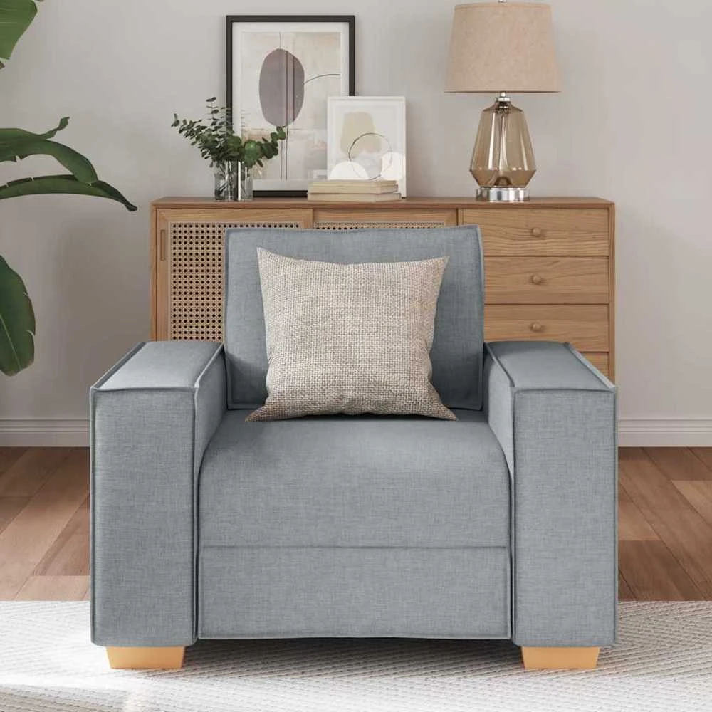 Sofa-kėdė, šviesiai pilka, 100x78x84 cm, audinys