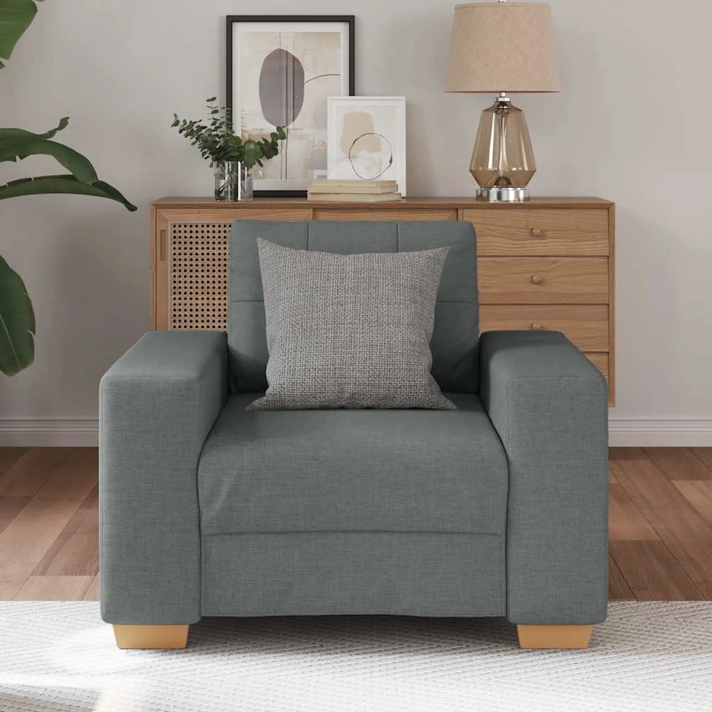 Sofa-kėdė, tamsiai pilka, 100x78x80 cm, audinys