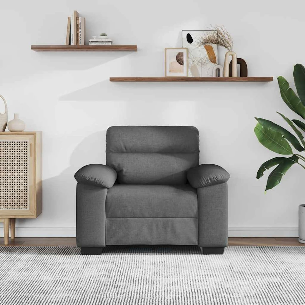 Sofa-kėdė, tamsiai pilka, 100x81x84 cm, audinys