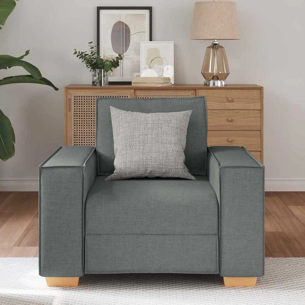 Sofa-kėdė, tamsiai pilka, 100x78x84 cm, audinys