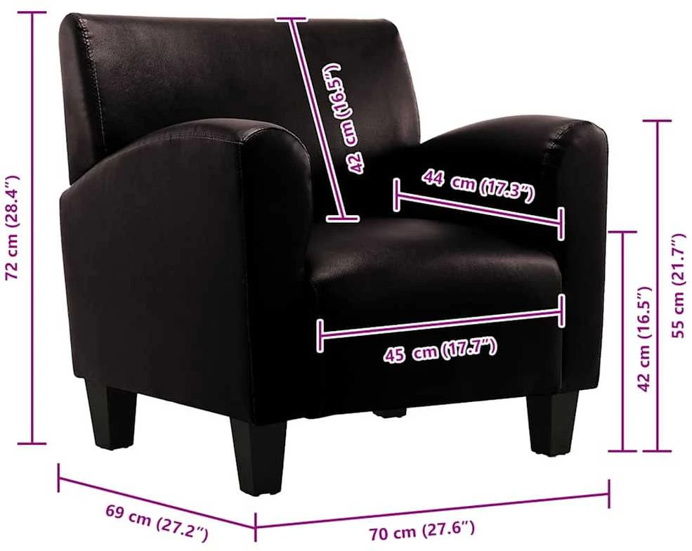Sofa-kėdė, tamsiai ruda, dirbtinė oda
