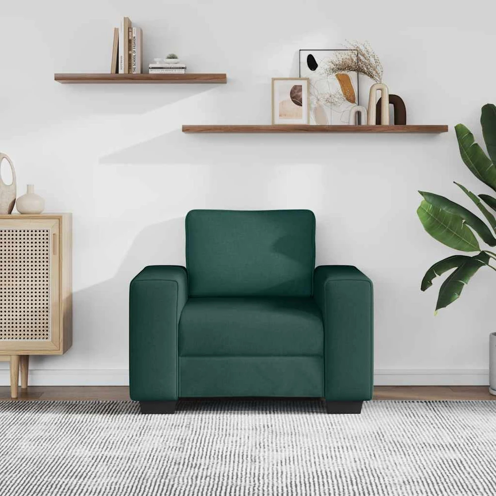 Sofa-kėdė, tamsiai žalia, 100x77x82 cm, audinys