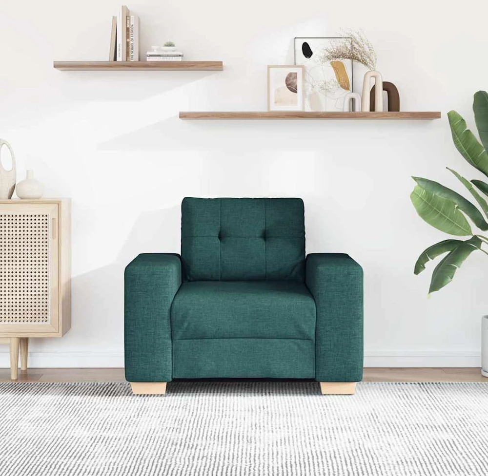 Sofa-kėdė, tamsiai žalia, 100x78x80cm, audinys