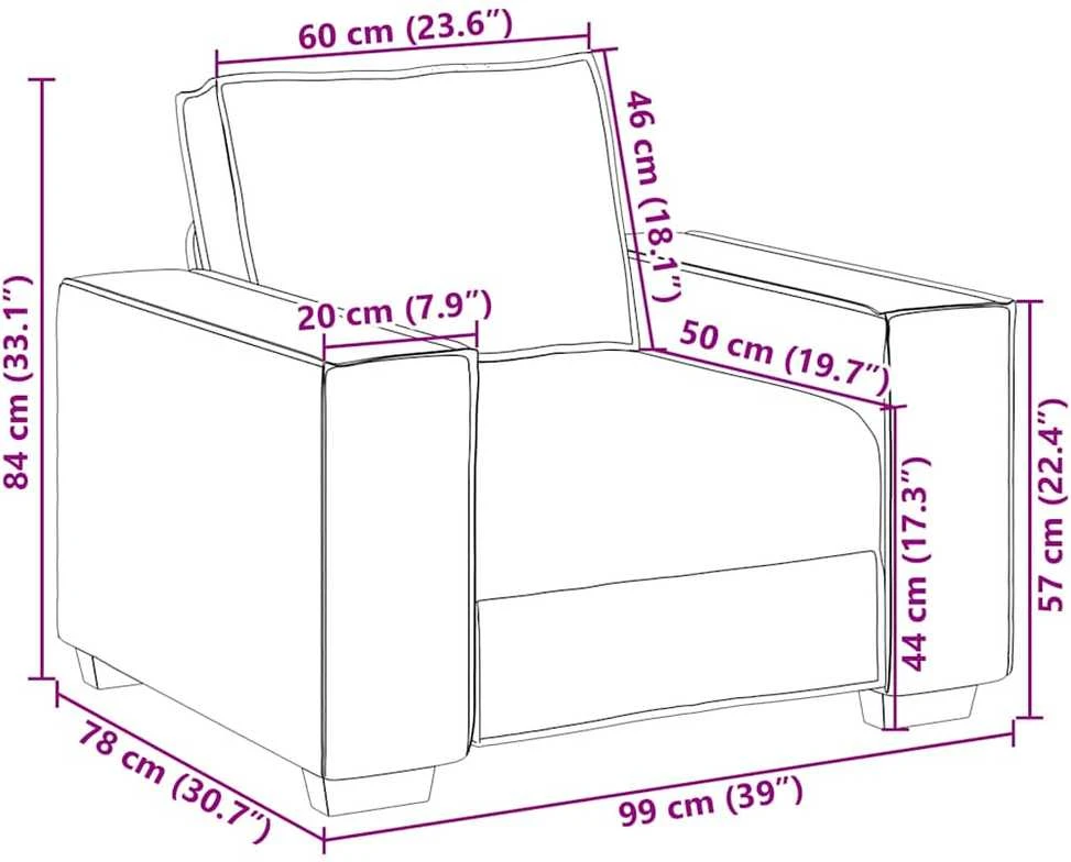 Sofa-kėdė, vyno raudonumo, 100x78x84 cm, audinys