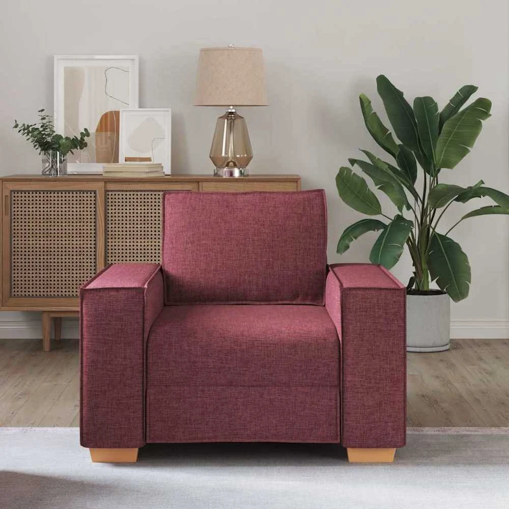 Sofa-kėdė, vyno raudonumo, 100x78x84 cm, audinys