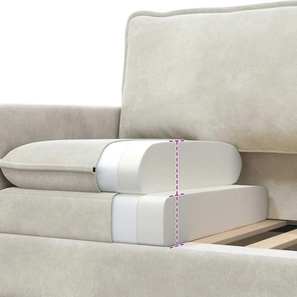 Sofa Kreminė 126 x 81 x 87,5 cm Aksomas