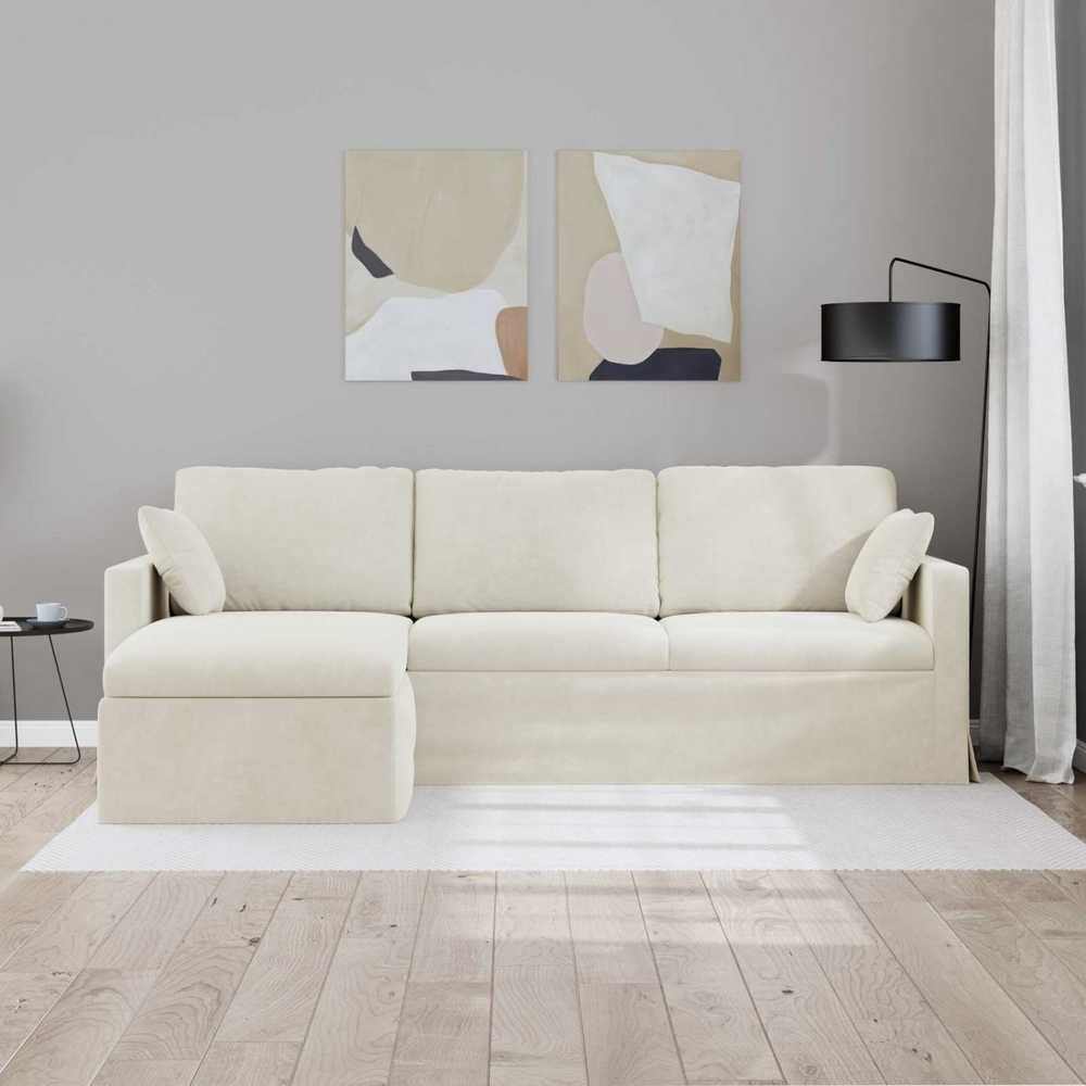 Sofa Kreminė 228 x 134 x 80 cm Aksomas