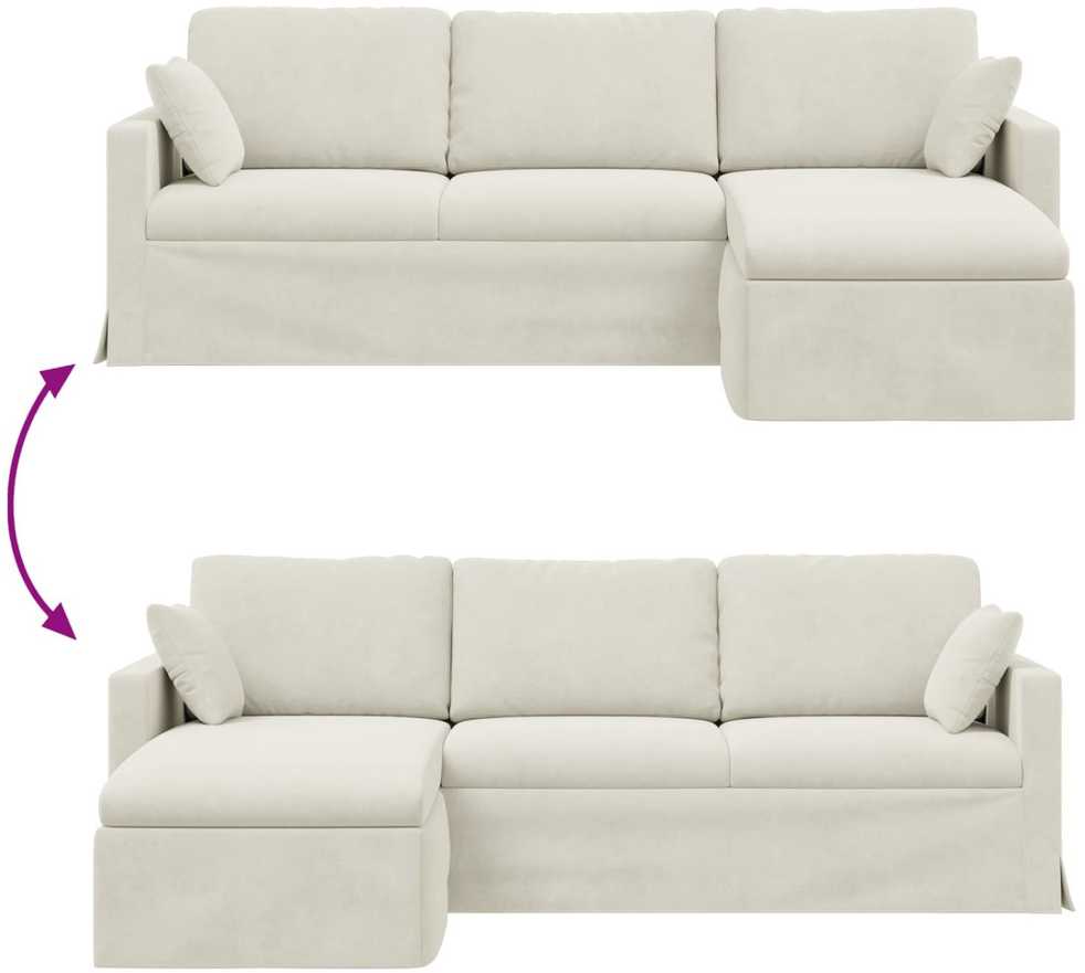 Sofa Kreminė 228 x 134 x 80 cm Aksomas