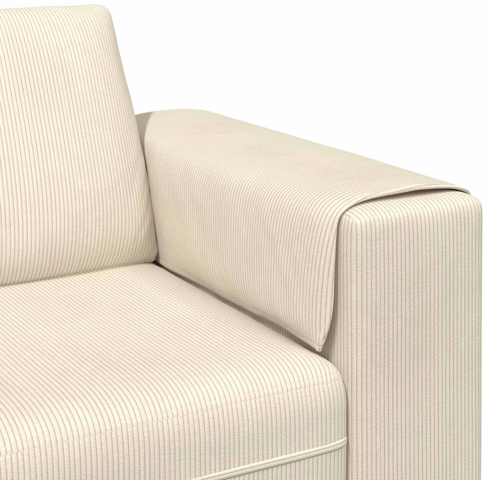 Sofa Kreminė 250 x 188 x 76 cm Kordūrinis audinys