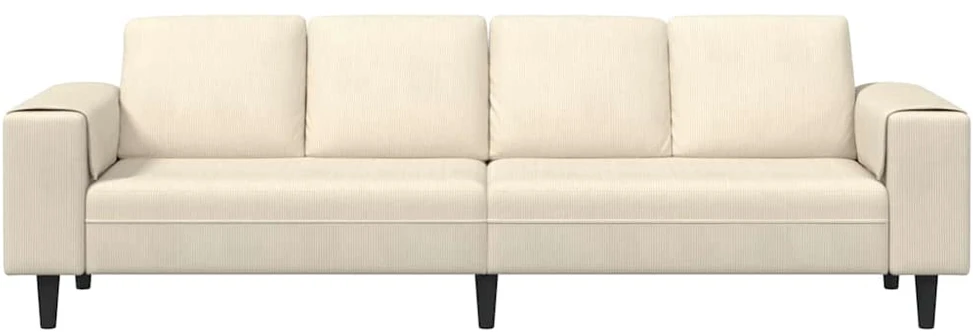 Sofa Kreminė 250 x 77 x 76 cm Kordūrinis audinys