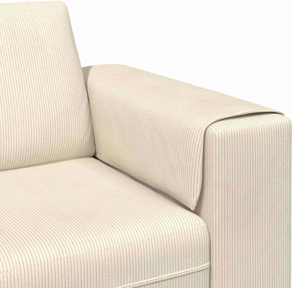 Sofa Kreminė 250 x 77 x 76 cm Kordūrinis audinys