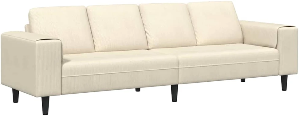 Sofa Kreminė 250 x 77 x 76 cm Kordūrinis audinys