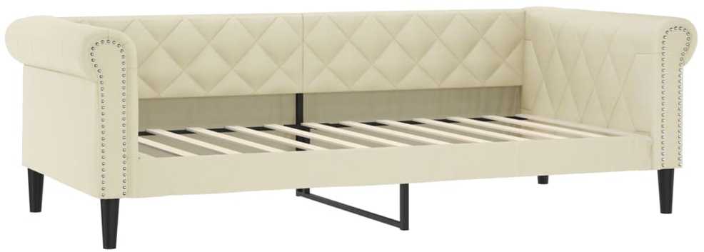 Sofa, kreminės spalvos, 90x200cm, dirbtinė oda