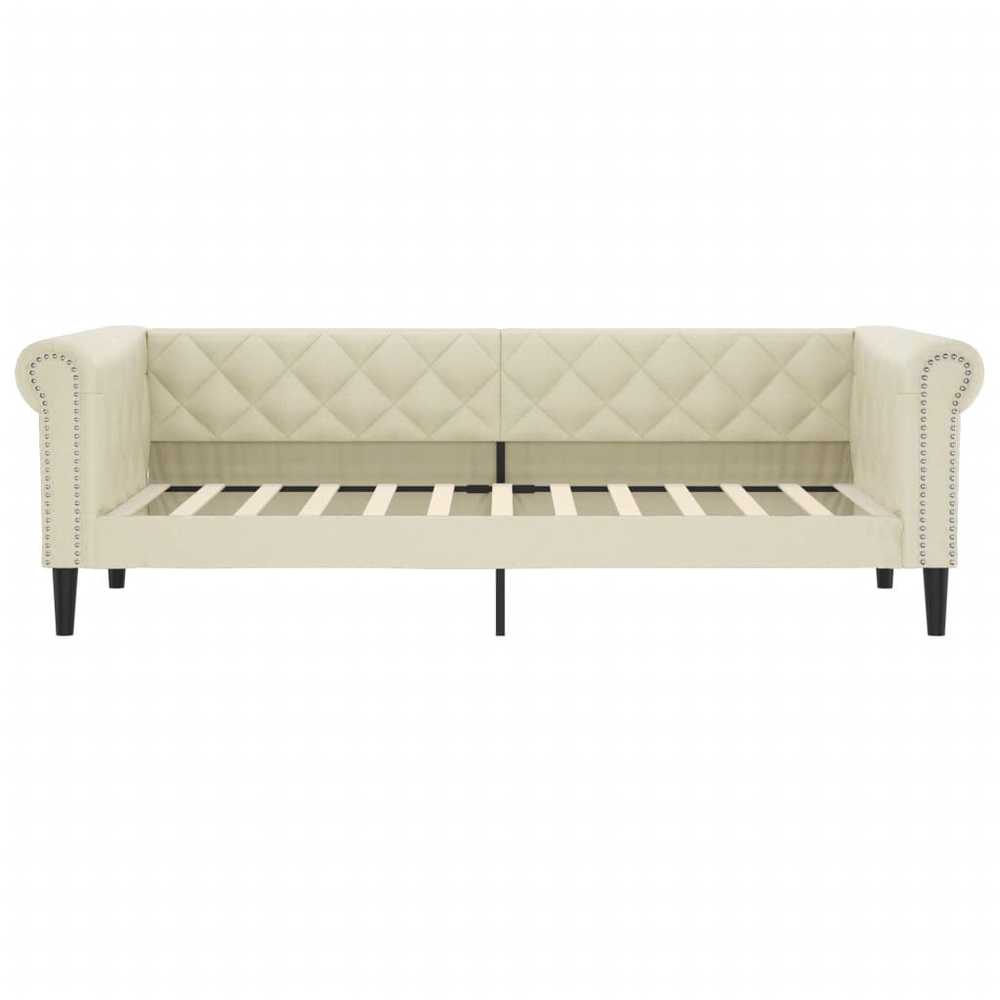Sofa, kreminės spalvos, 90x200cm, dirbtinė oda