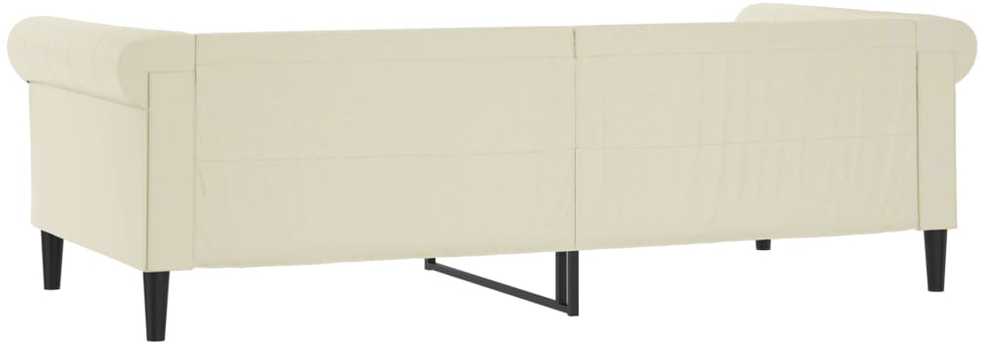 Sofa, kreminės spalvos, 90x200cm, dirbtinė oda
