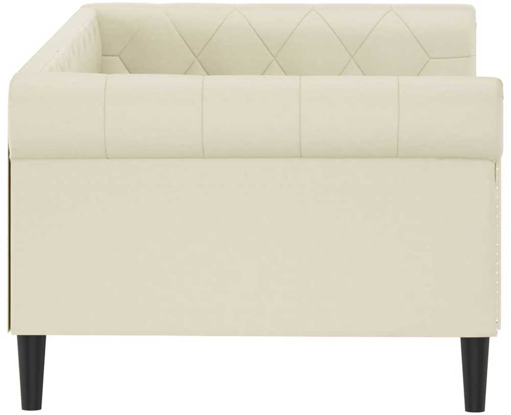 Sofa, kreminės spalvos, 90x200cm, dirbtinė oda