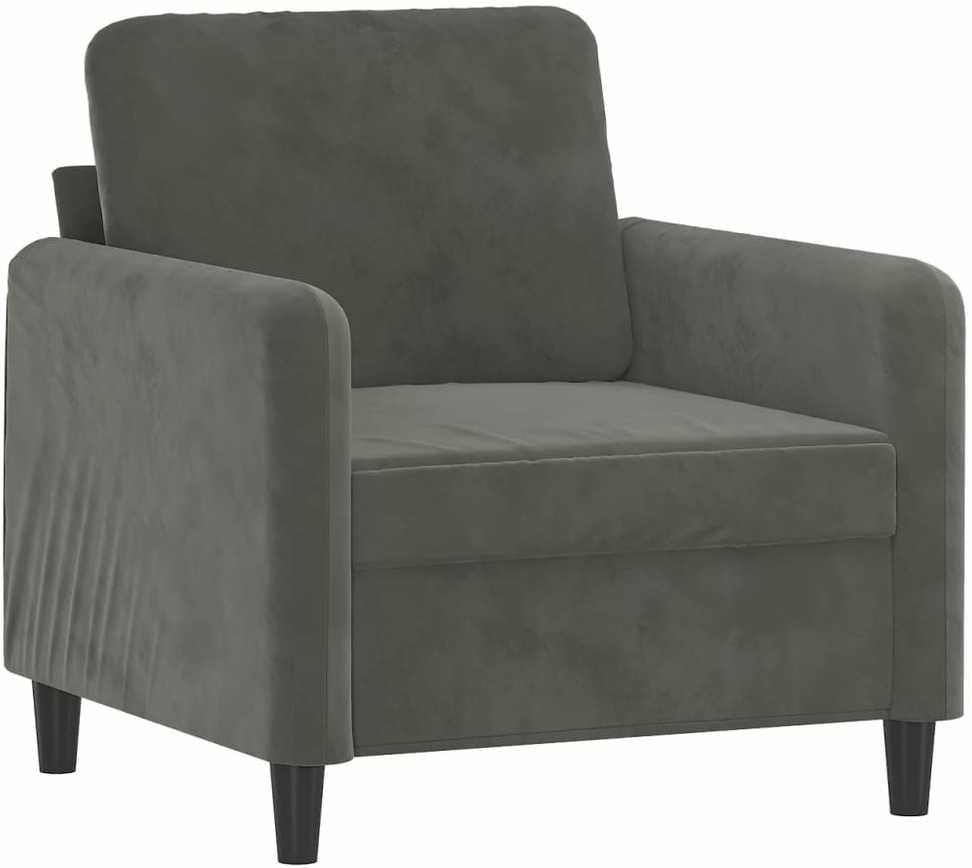 Sofa Krėslas, tamsiai pilkos spalvos, 60cm, aksomas