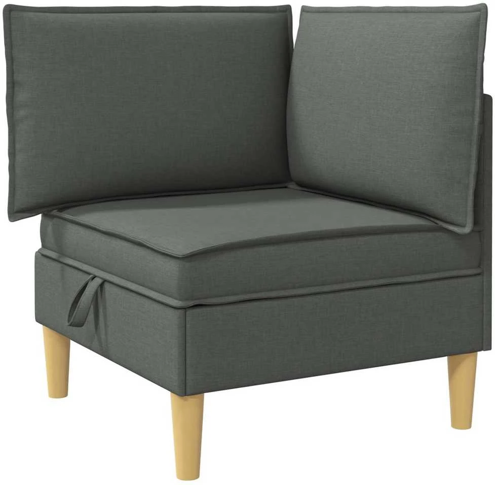 Kampinė Sofa su Saugykla Tamsiai pilka Audinys