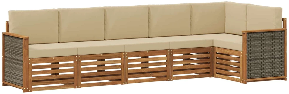 Sofa Lauko sofos komplektas 5 vnt. Natūrali