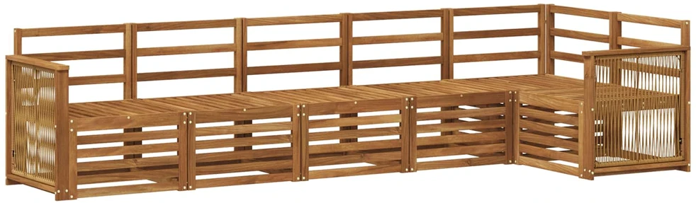 Sofa Lauko sofos komplektas 6 vnt. Natūrali Kietos akacijos mediena