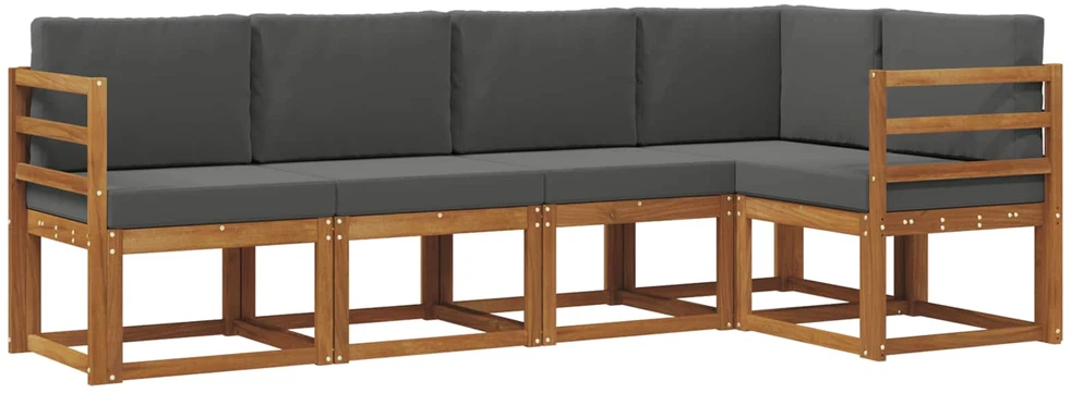 Sofa Lauko sofos komplektas 5 vnt. Natūralus ir antracitas