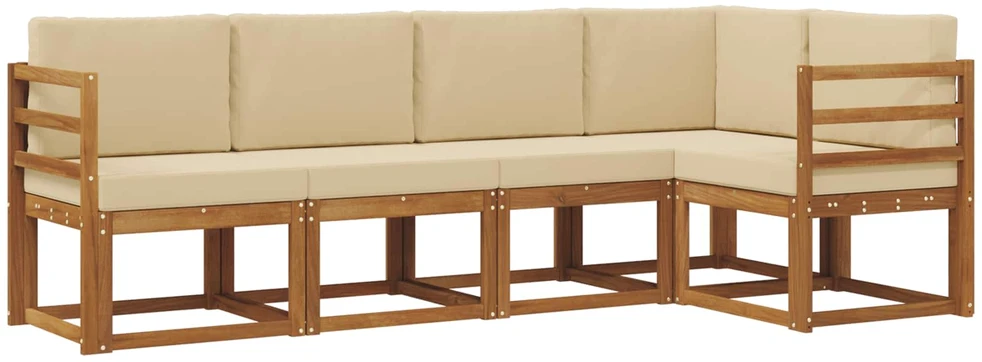 Sofa Lauko sofos komplektas 5 vnt. Natūralus ir bežinis
