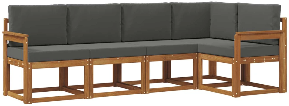 Sofa Lauko sofos komplektas 5 vnt. Natūralus ir antracitas