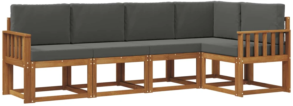Sofa Lauko sofos komplektas 5 vnt. Natūralus ir antracitas