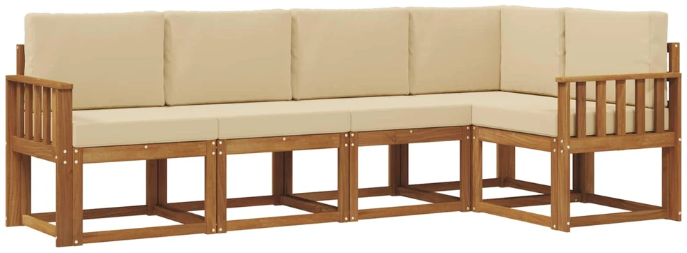 Sofa Lauko sofos komplektas 5 vnt. Natūralus ir bežinis