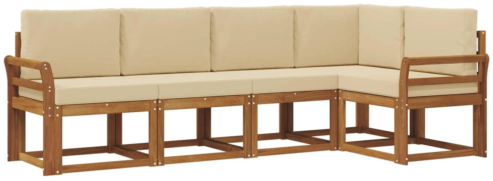 Sofa Lauko sofos komplektas 5 vnt. Natūralus ir bežinis