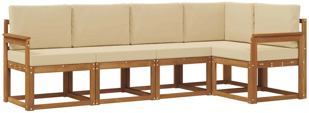 Sofa Lauko sofos komplektas 5 vnt. Natūralus ir bežinis