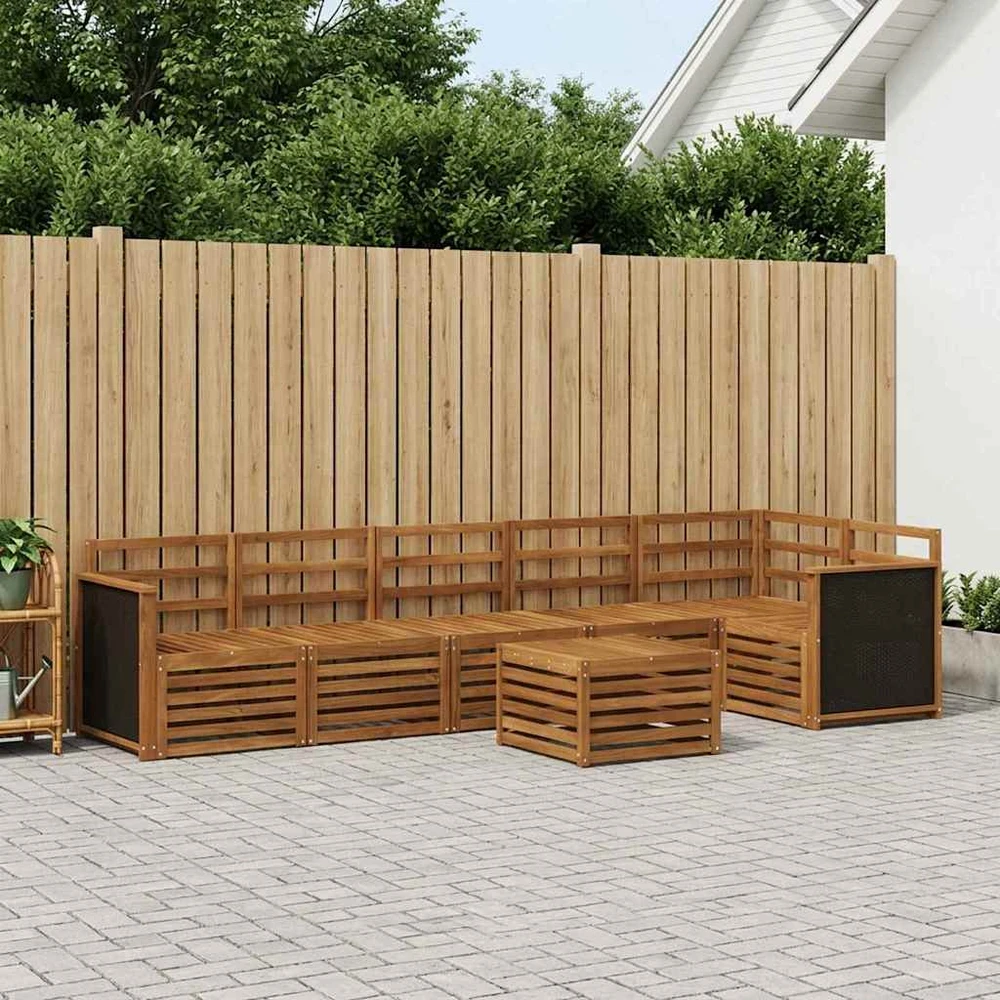 Sofa Lauko sofos komplektas 6 vnt. Natūrali Kietos akacijos mediena