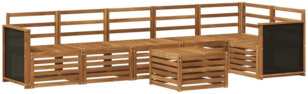 Sofa Lauko sofos komplektas 6 vnt. Natūrali Kietos akacijos mediena