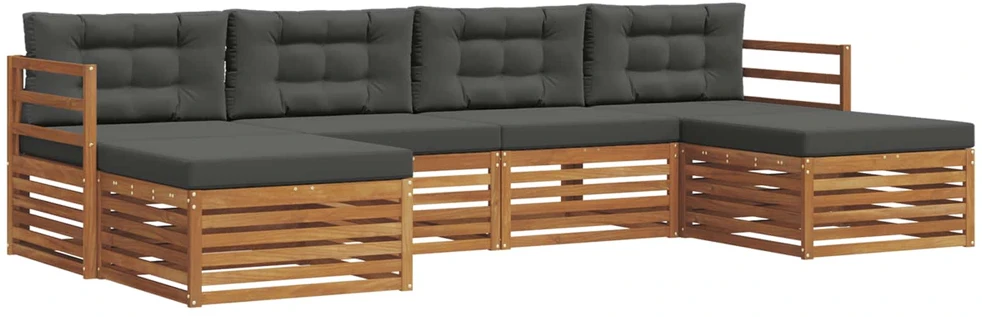 Sofa Lauko sofos komplektas 6 vnt. Natūralus ir antracitas