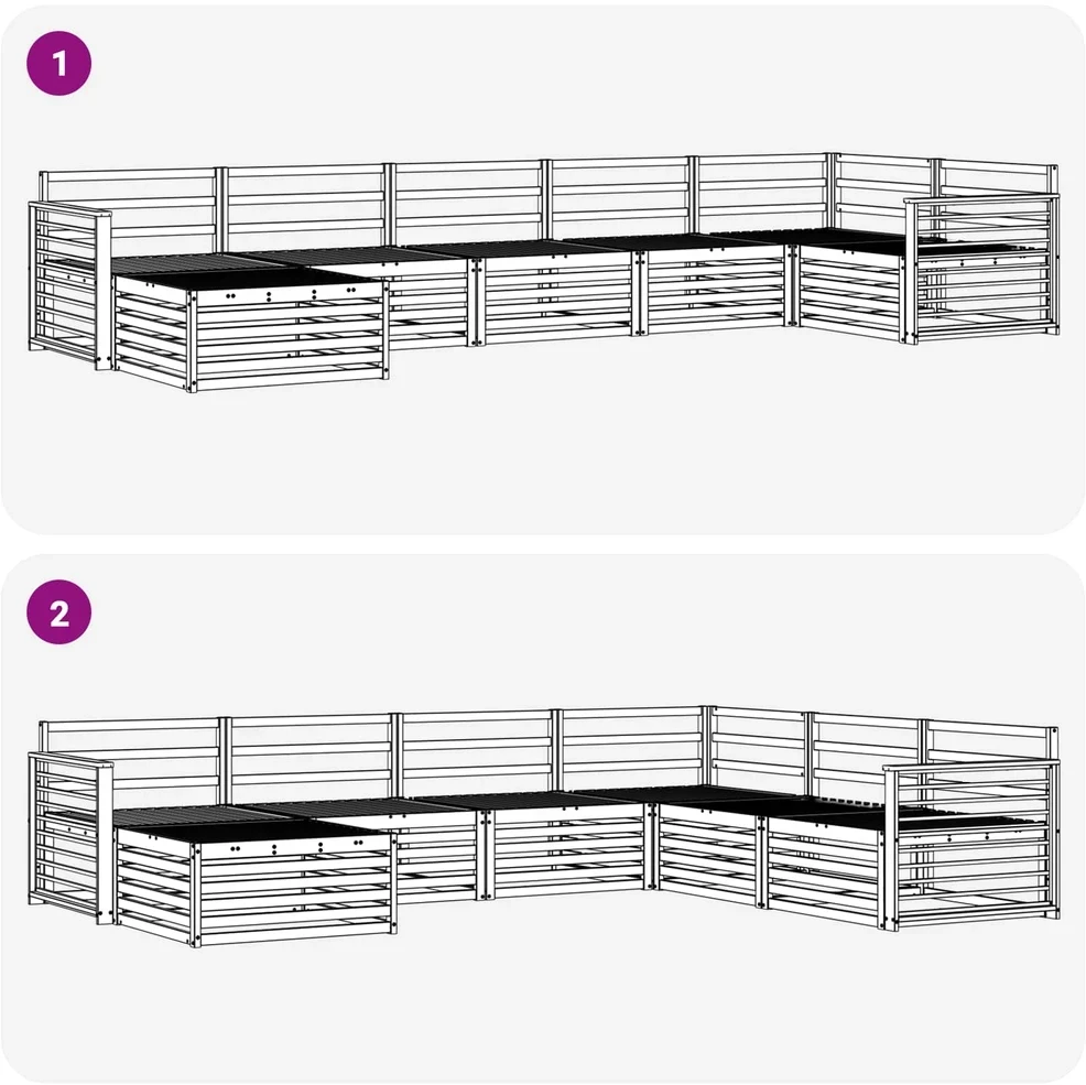 Sofa Lauko sofos komplektas 7 vnt. Natūrali