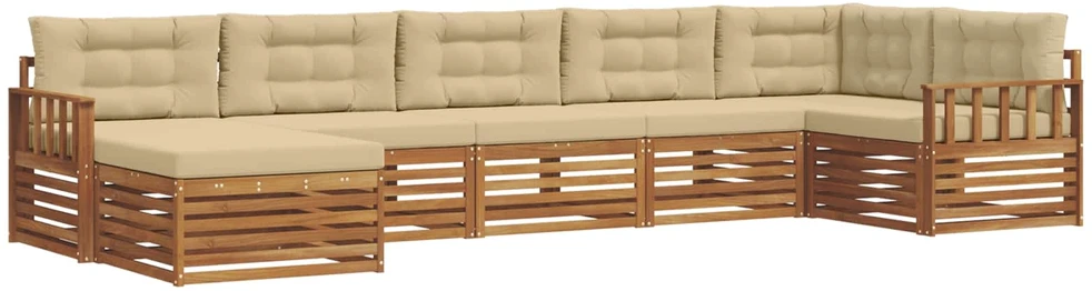 Sofa Lauko sofos komplektas 7 vnt. Natūralus ir bežinis