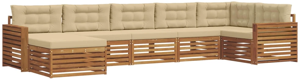Sofa Lauko sofos komplektas 7 vnt. Natūralus ir bežinis