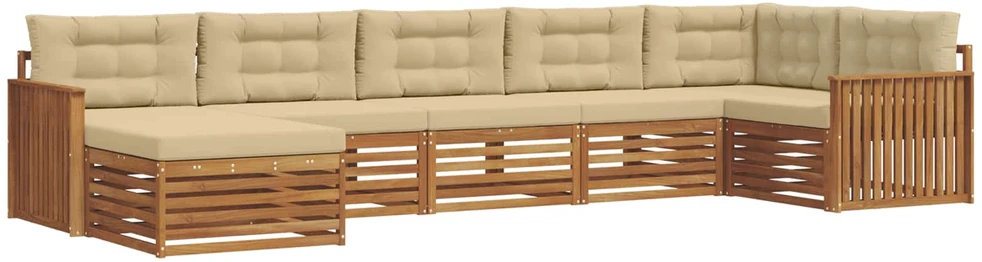 Sofa Lauko sofos komplektas 7 vnt. Natūralus ir bežinis